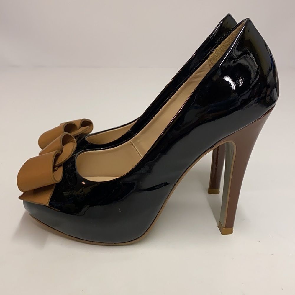 Bruno Menegatti Patent‎ Leather Platform Heels Size 7 A9 - Picture 2 of 8